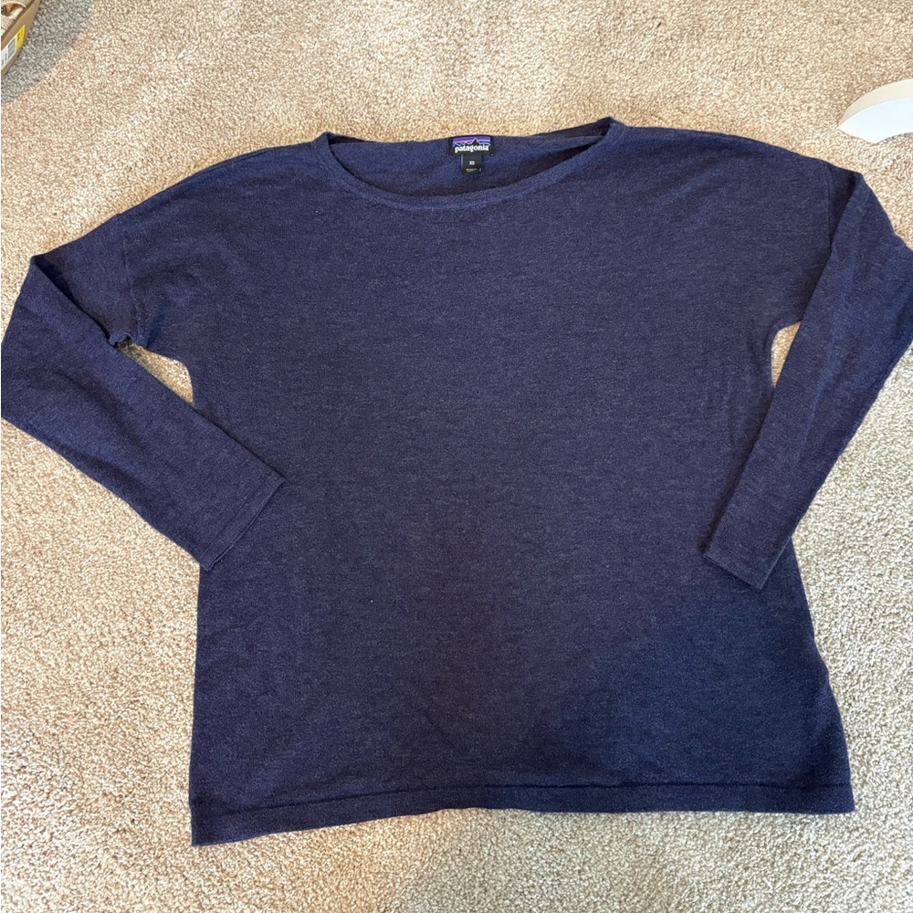 Patagonia Low Tide Sweater Womens Purple Scoop Neck Lightweight XS